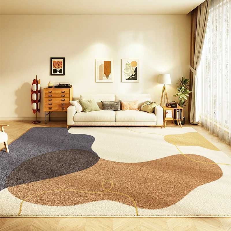 Modern Abstract Bedroom Decor Art Carpet Fluffy Soft Children Mat Thick Washable Lounge Rug Nordic Style Carpets for Living Room Y251110