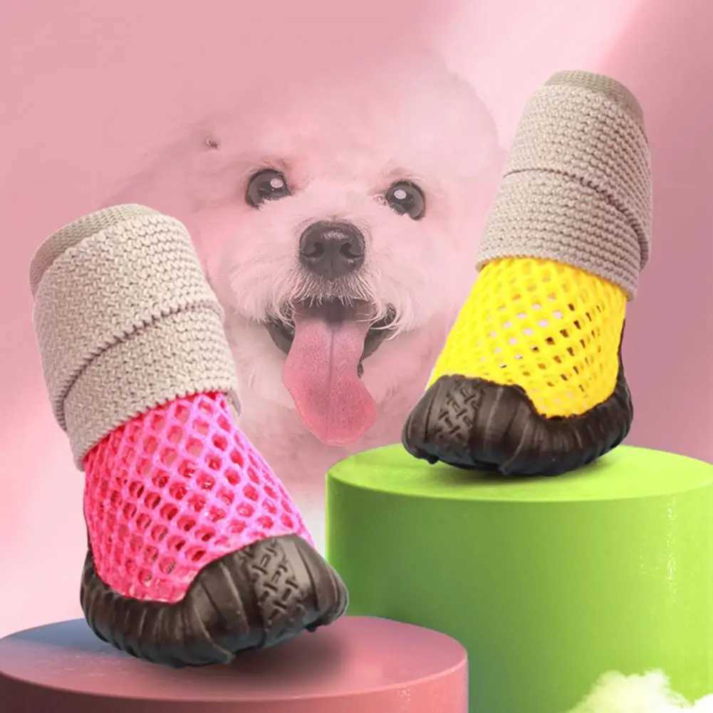 4 cute pet foot covers breathable waterproof multi-purpose summer dog teddy shoes T2504010