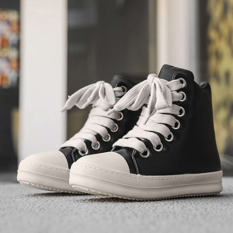 Spring New High-top Ro Bread Leather Surface Height-increasing Thick-soled Board Chubby Shoes Versatile Short Boots