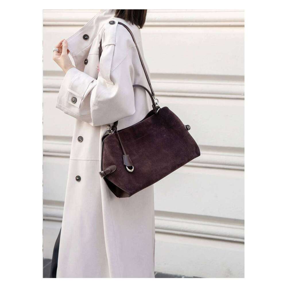Autumn Winter Frosted Cowhide Women Shoulder Large Capacity Tote Bag Women's Cross Bags St251110
