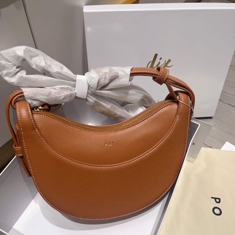 Pole Crescent Bag for women French Niche Paris Genuine Leather One-Shoulder Underarm Bag Fashionable Cowhide Saddle Bag