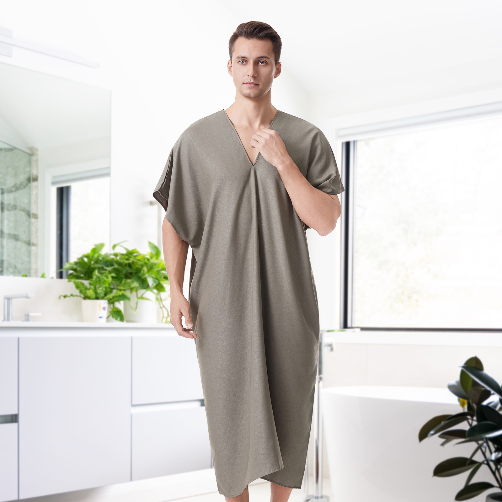 Beach Cover-Up Dress Kaftan - Lightweight Summer Random Print Elegant Special Collection for Poolside & Casual Outings, Beach Dress, Vacation Beachwea