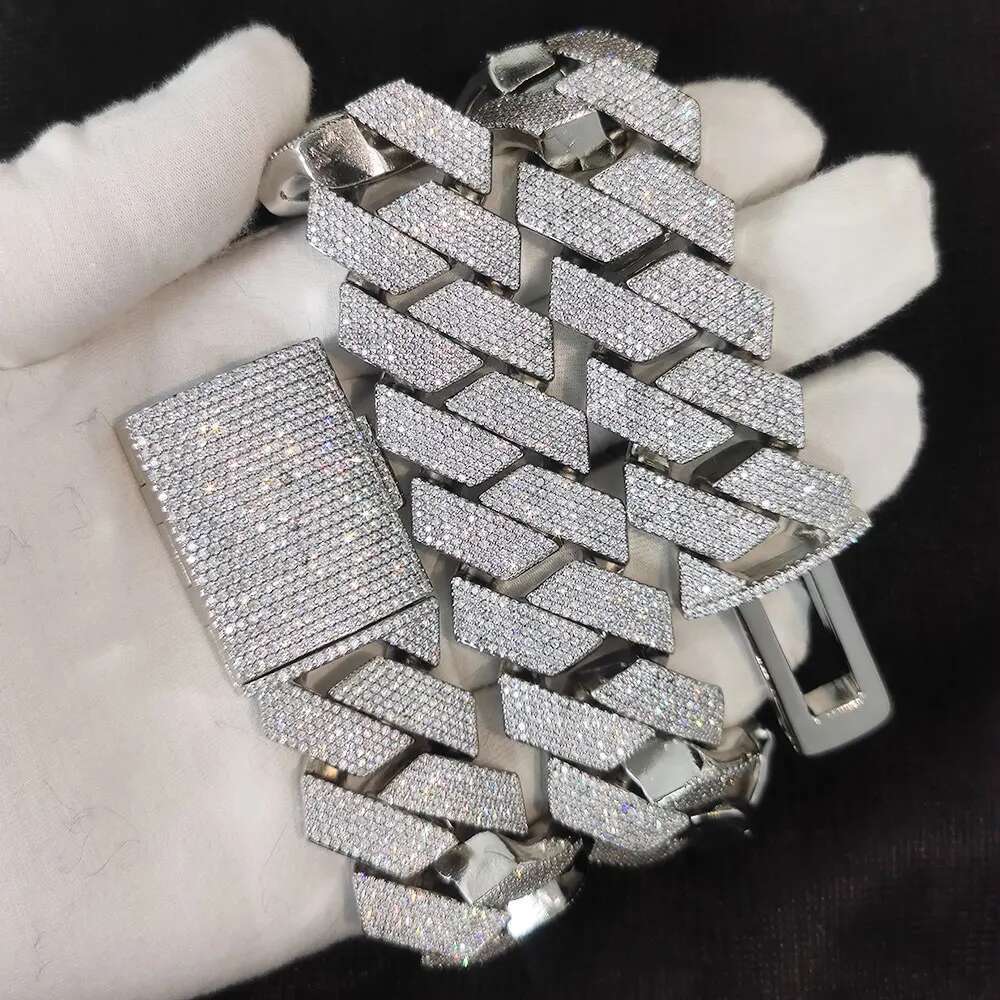 Hip Hop Jewelry 25mm 6 Rows Gold Plated Iced Out Cz Prong Necklace Thick Cuban k Chain For Men Gift