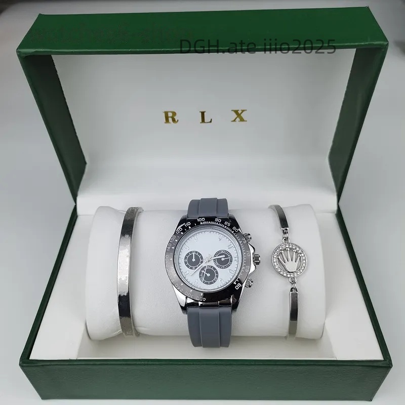 Stylish Gentlemens Horology Trio Pack Premium Analog Quartz Movement Chronograph Series