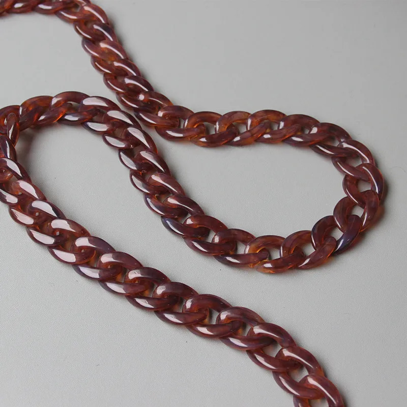 Fashion Woman Handbag Accessory Chain Detachable Replacement White Beige Red Blue Grey Strap Women Shoulder DIY Resin Chain 251110