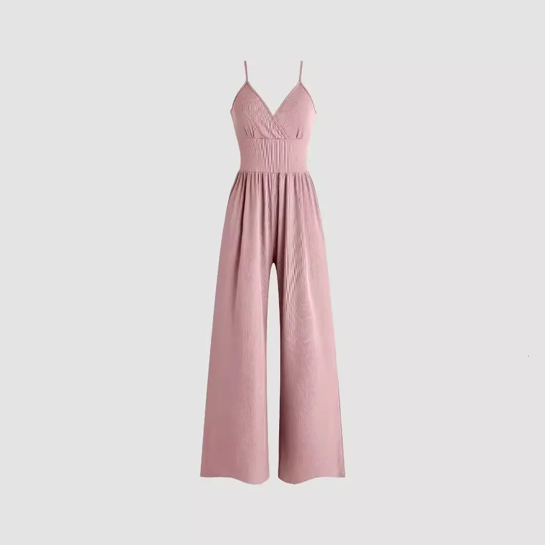 Elegant multicolor casual fashion jumpsuit summer Trouthers suit vest waist fit shorts womens overseas trade stocks 250410