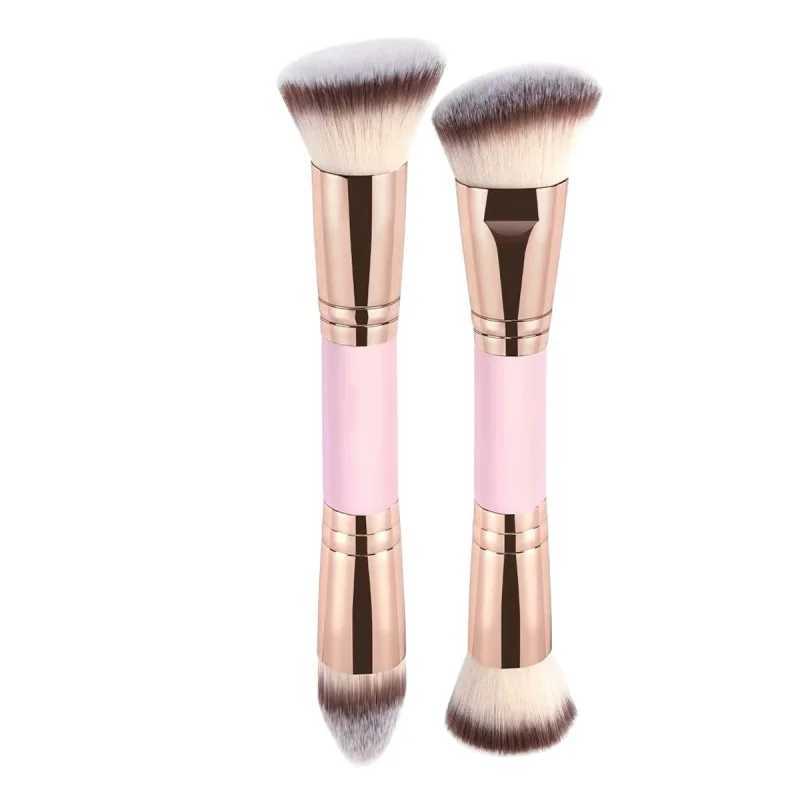 5PCS Double Ended Foundation Makeup Brush Set Flat Angled Tips for Flawless Liquid Powder Concealer and Cream Application L251110