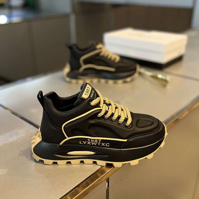 New Thick-Soled Sneakers Chic Spring and Autumn Versatile Comfortable Running Casual Stylish Fashion Trendy Men's Shoes