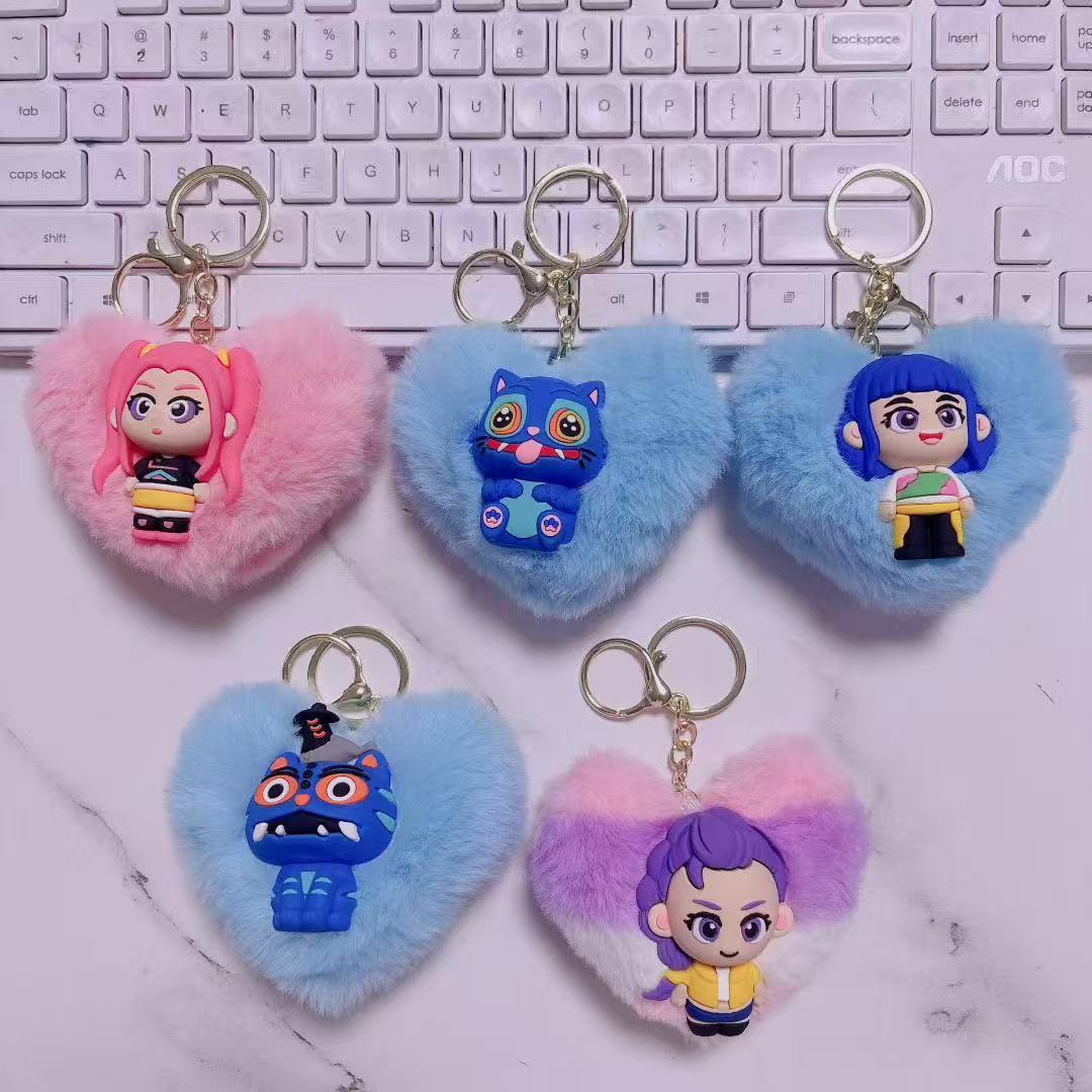 Custom Creative Cute Lovely Kpop Demon Hunters Pendant Keychain Gift For Handbag, Purse, Backpack, Car Keys