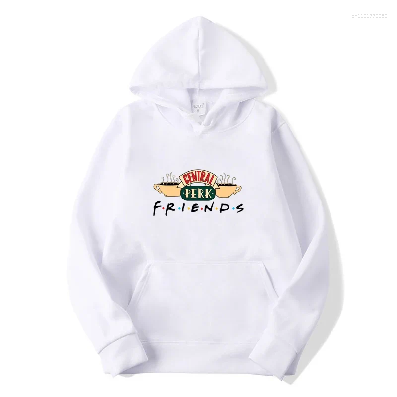 Women's Hoodies Fashion Womens Pullover Tops Friends Tv Show Hooded Sweatshirt Casual Long Sleeve Coffee Printing HipHop Harajuku Unisex