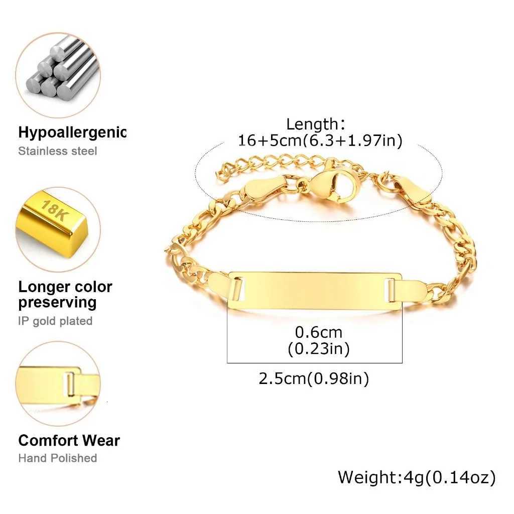Customized Name Text Gold Plated Stainless Steel Link Bracelet Fashion Personalized Custom Jewelry Men WomenT251110