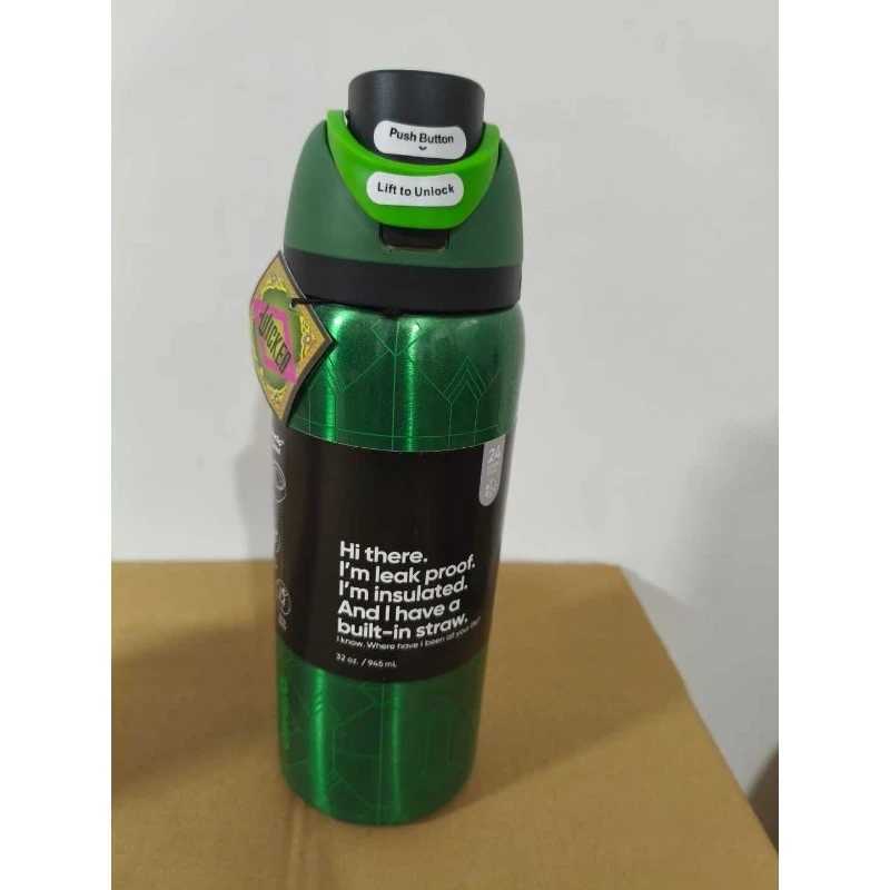 Fashionable cup 2-in-1 Flip Lid 32oz Stainless Steel Vacuum Insated Water Bottle Leakproof Travel g with Straw for Gym Hiking Y251110