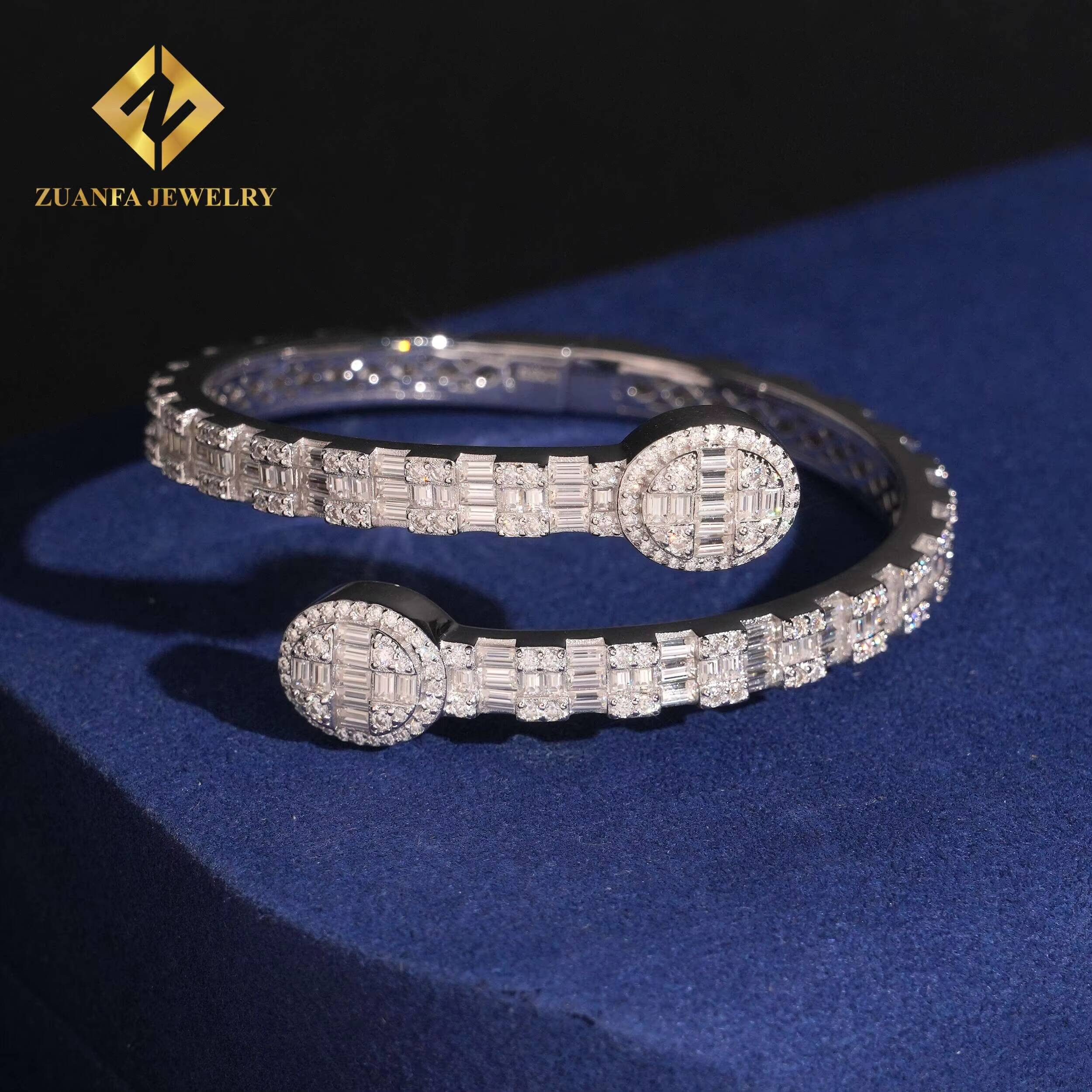 New Arrivals Pass Diamond Tester 925 Solid Silver High Quality VVS Iced Out Moissanite Hip Hop Jewelry Bracelet Bangle