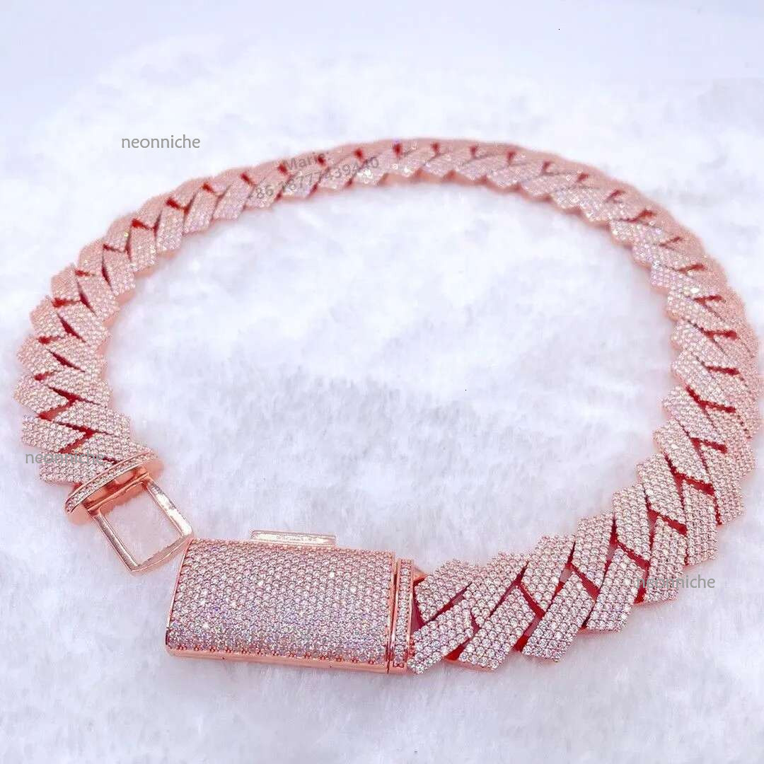 necklace chainnecklace chaincuban k Horizon Iced Out Pass Dia Tester vvs Moissanite Jewelry for men moissanite chain gift