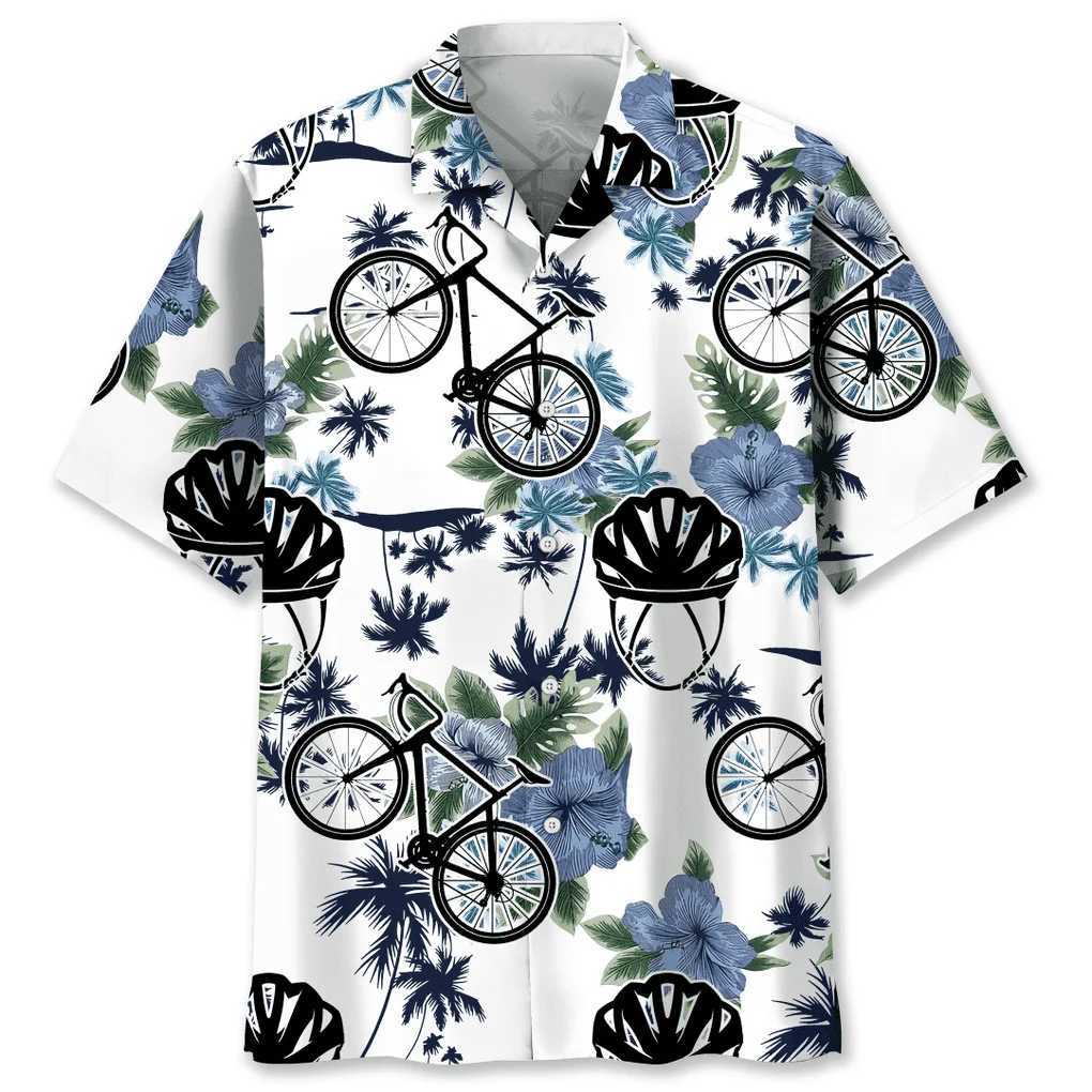 Hawaiian print sports mens short sleeved casual beach collar top 2024 new fashionable mens short sleeved shirt X250410