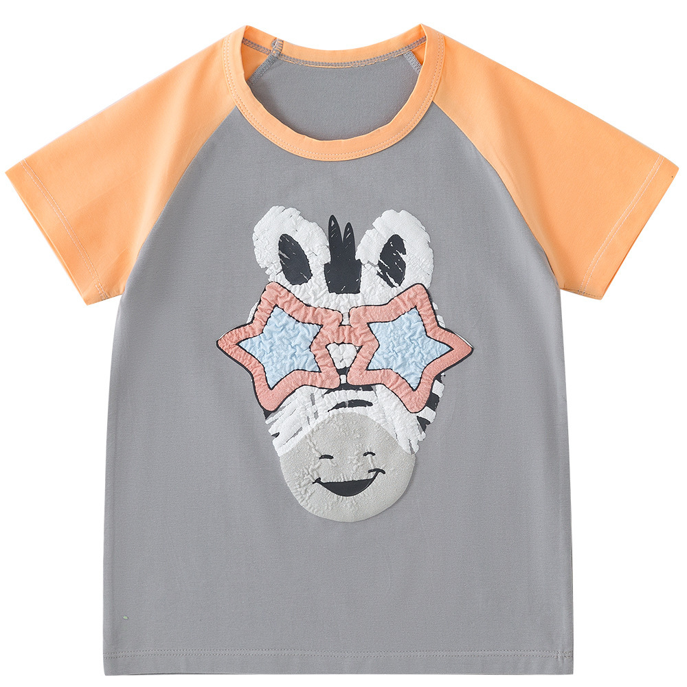 Ddmyshoesvip Boys Pure Cotton Short Sleeved T Shirt Summer New Korean Version Clothing Cartoon Printed Children S Baby Top