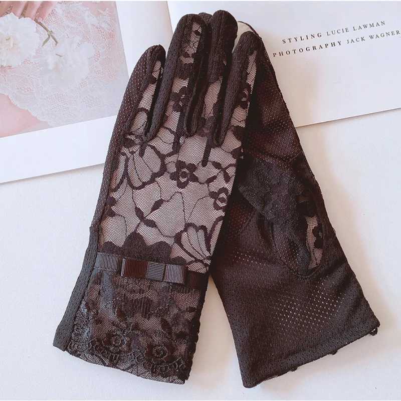 Summer Driving Fashion Women Gloves Sunscreen Lace Gloves UV Protection Sexy Soft Full Finger Wedding Gloves Girls L251110