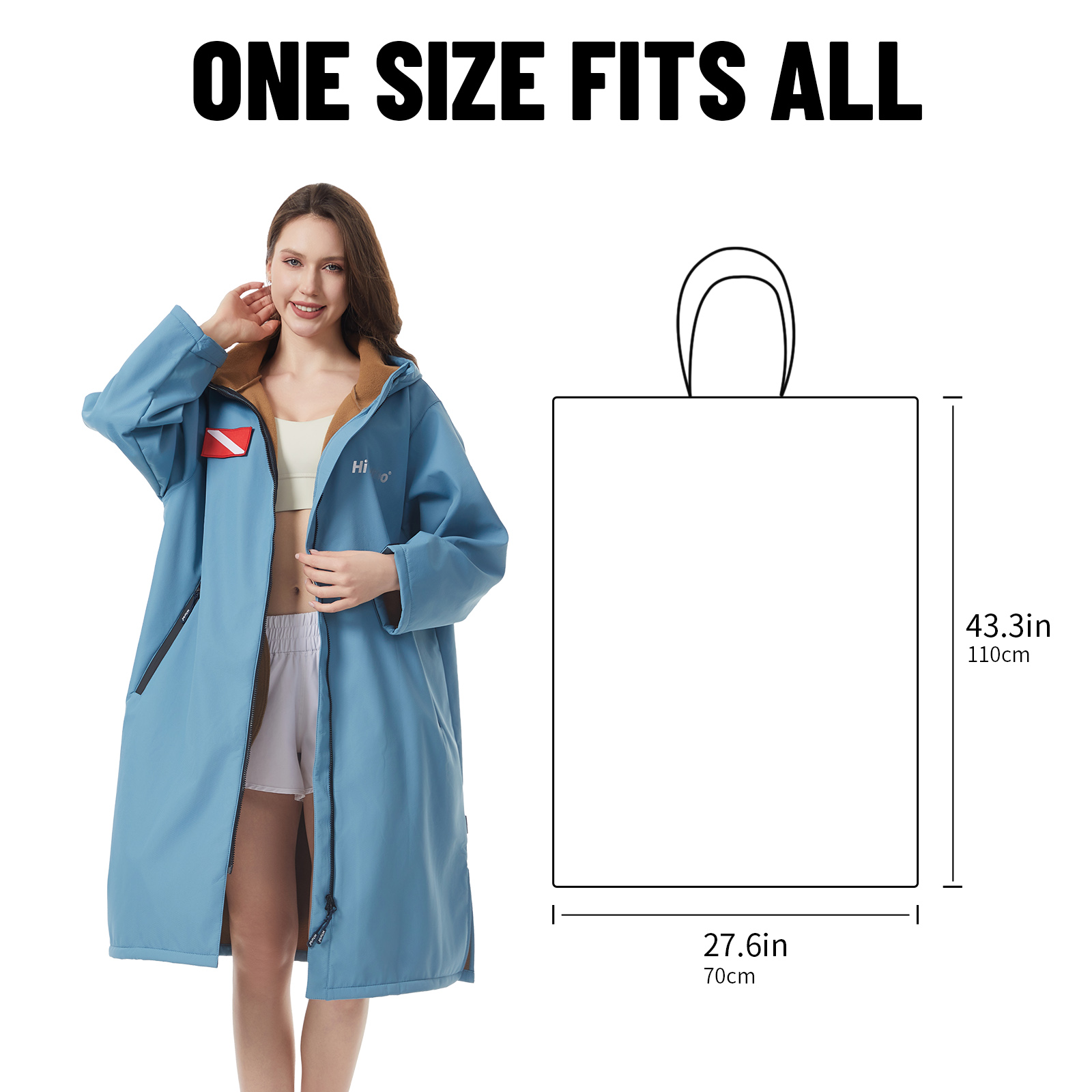 1 Hiturbo soft zipper inner cloak: Composite zipper cloak -110x70