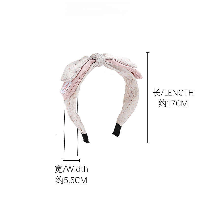 2025 New Korean Version Pink Plaid Bow Elegant High-end Feel High Skull Top Pressure Hairband Wide Headband Hair Accessory