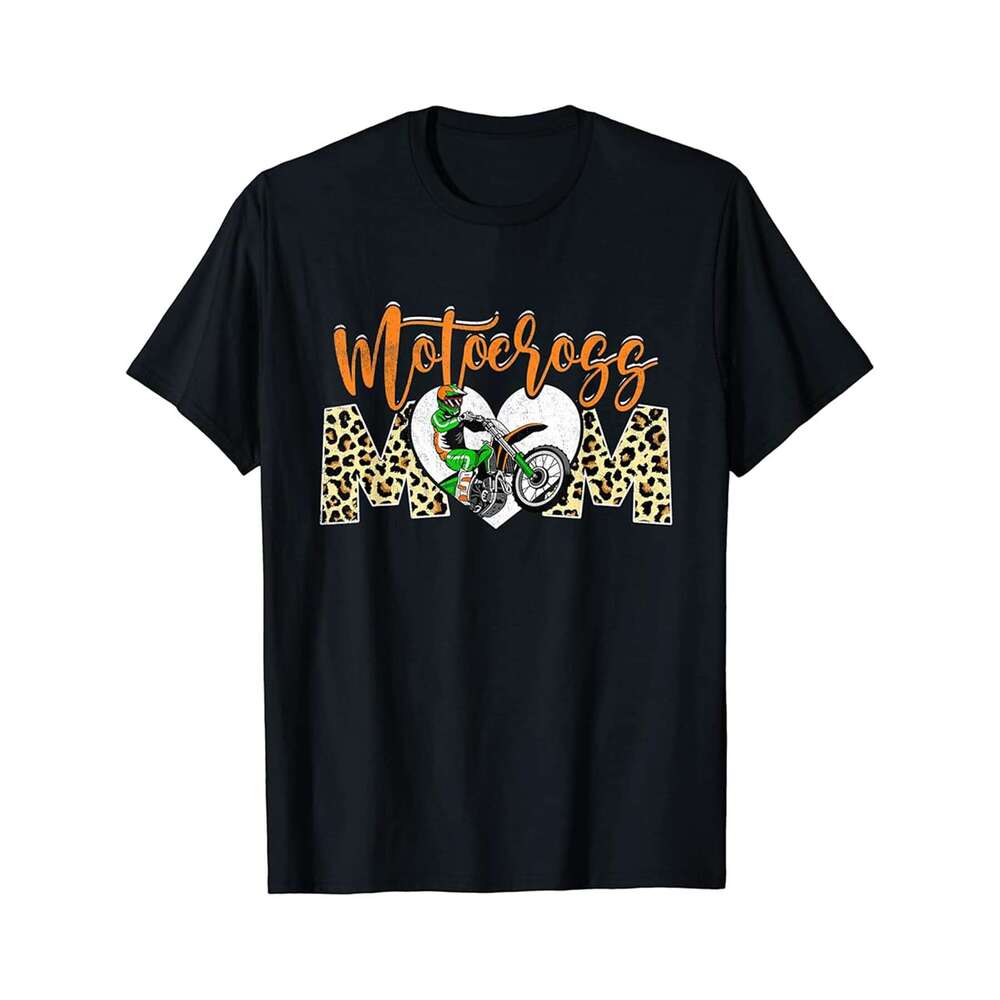 Designer T shirt Sport Mom Leopard Mothers Day Motocross Mommy Mama - 220g T shits