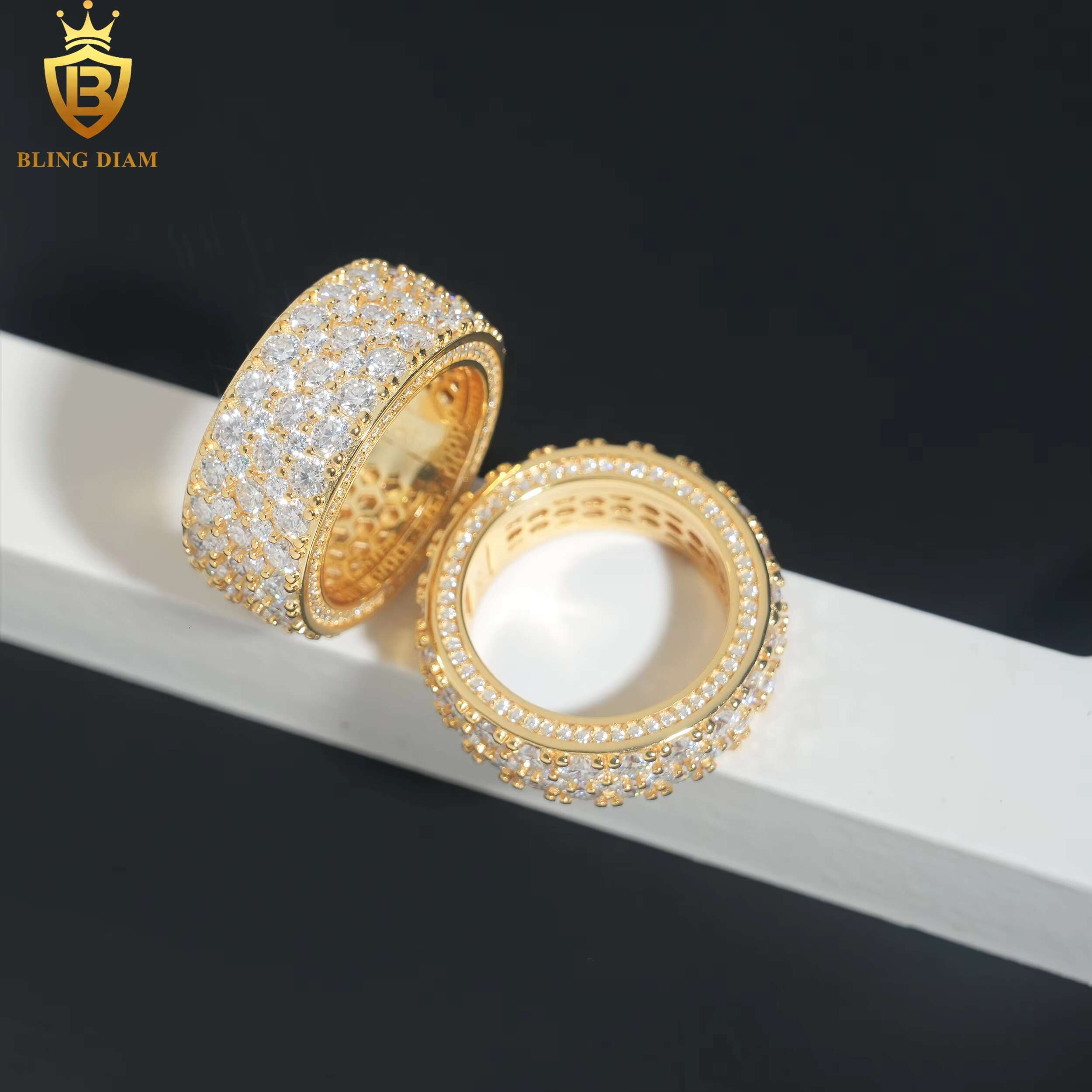 Hip Hop Style Jewelry 925 Sterling Silver Men Women Rings With Vvs Moissanite Iced Out Diamond Gra Certificate