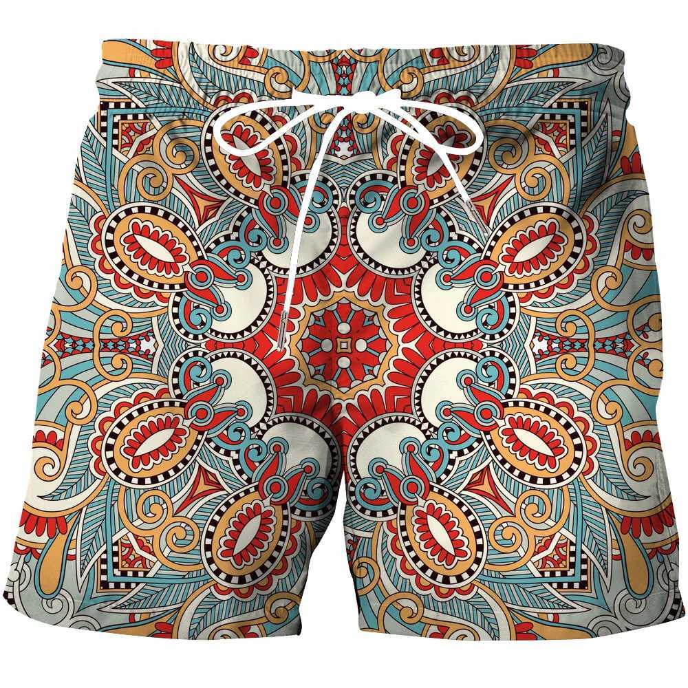 Mens 2024 New Four sided Beach Fun Cash Pattern 3D Shorts Basketball Pants Swimsuit X250410