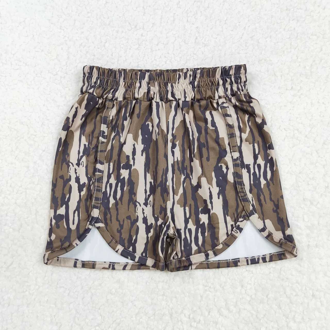 Wholesale baby and girl summer camouflage running shorts sports training beach clothing childrens and toddler one-piece clothing Z250410