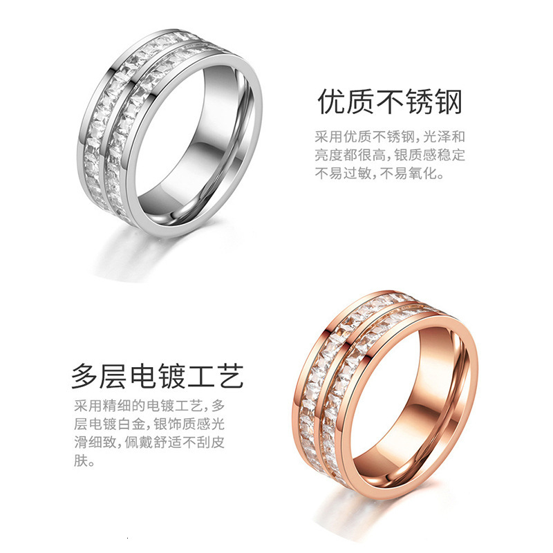 Gypsophila Designer Ring Ring Wholesale Women's Titanium Steel Fashion Ring Ring Full Diamond Ring Couple Ring Zircon Ring Minimalist Style Light