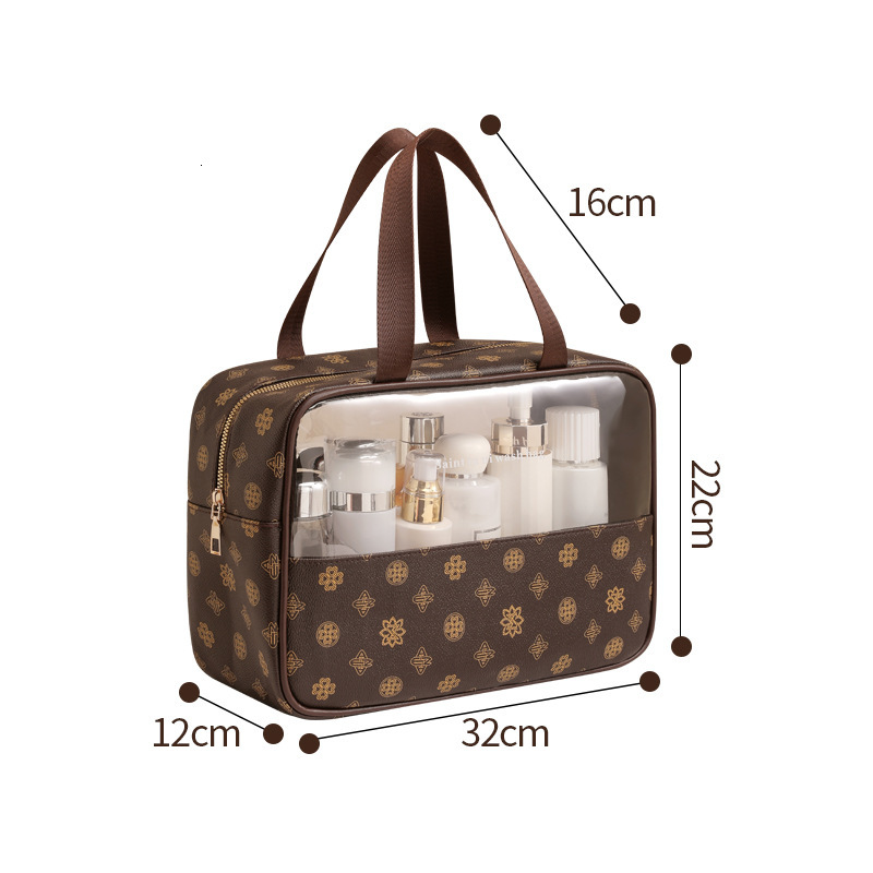 Cosmetic Bag Large Capacity Portable Luxury Transparent Toiletry Bag Travel Handheld Storage Bag for Men and Women