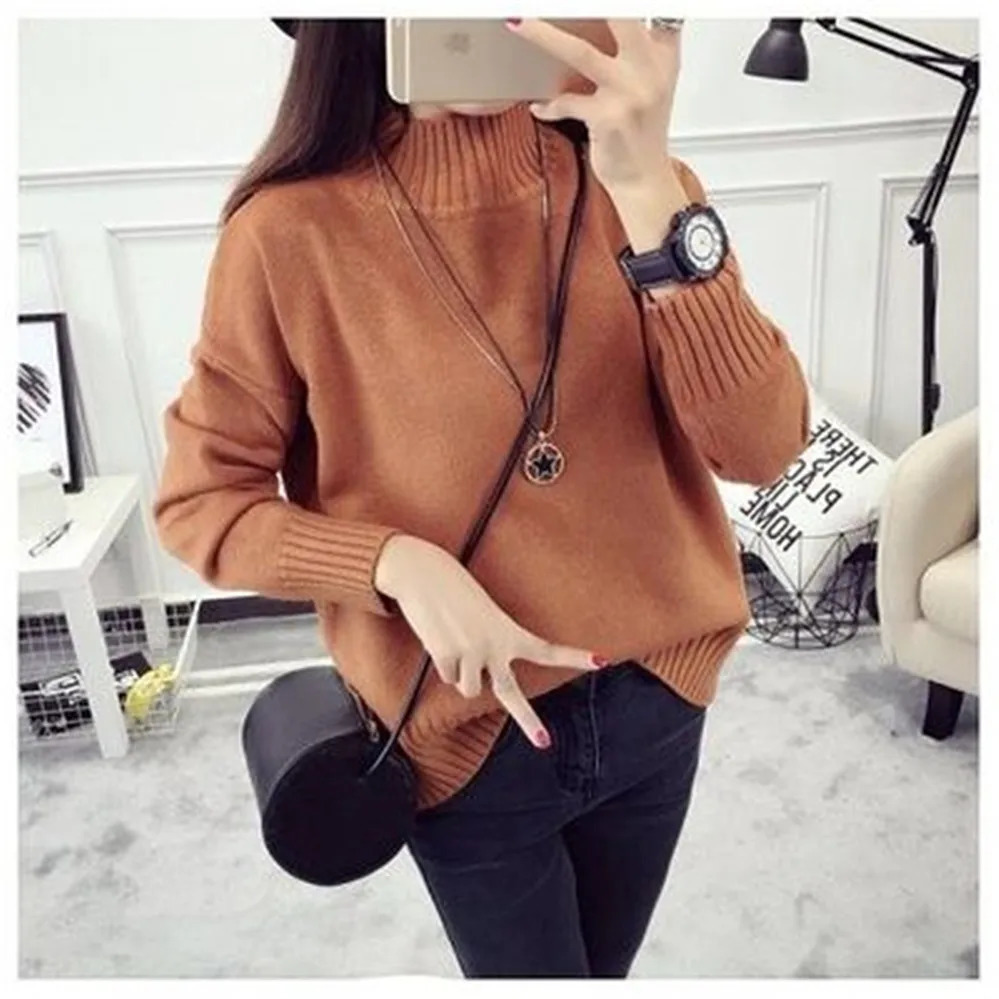 Fashion Turtleneck Sweater Women Autumn Winter Pullover Jumper Pull Femme Streetwear Casual Knitted Sweater PZ3455 251106