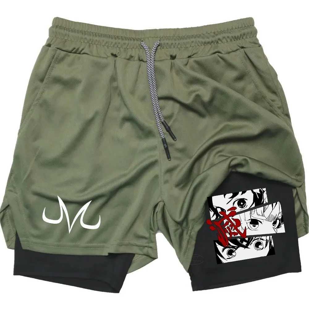 Mens Fitness 2-in-1 Towel Shorts Quick Drying Gym Exercise Summer Running Breathable Double Layer Printed Shorts M-3XL X250410