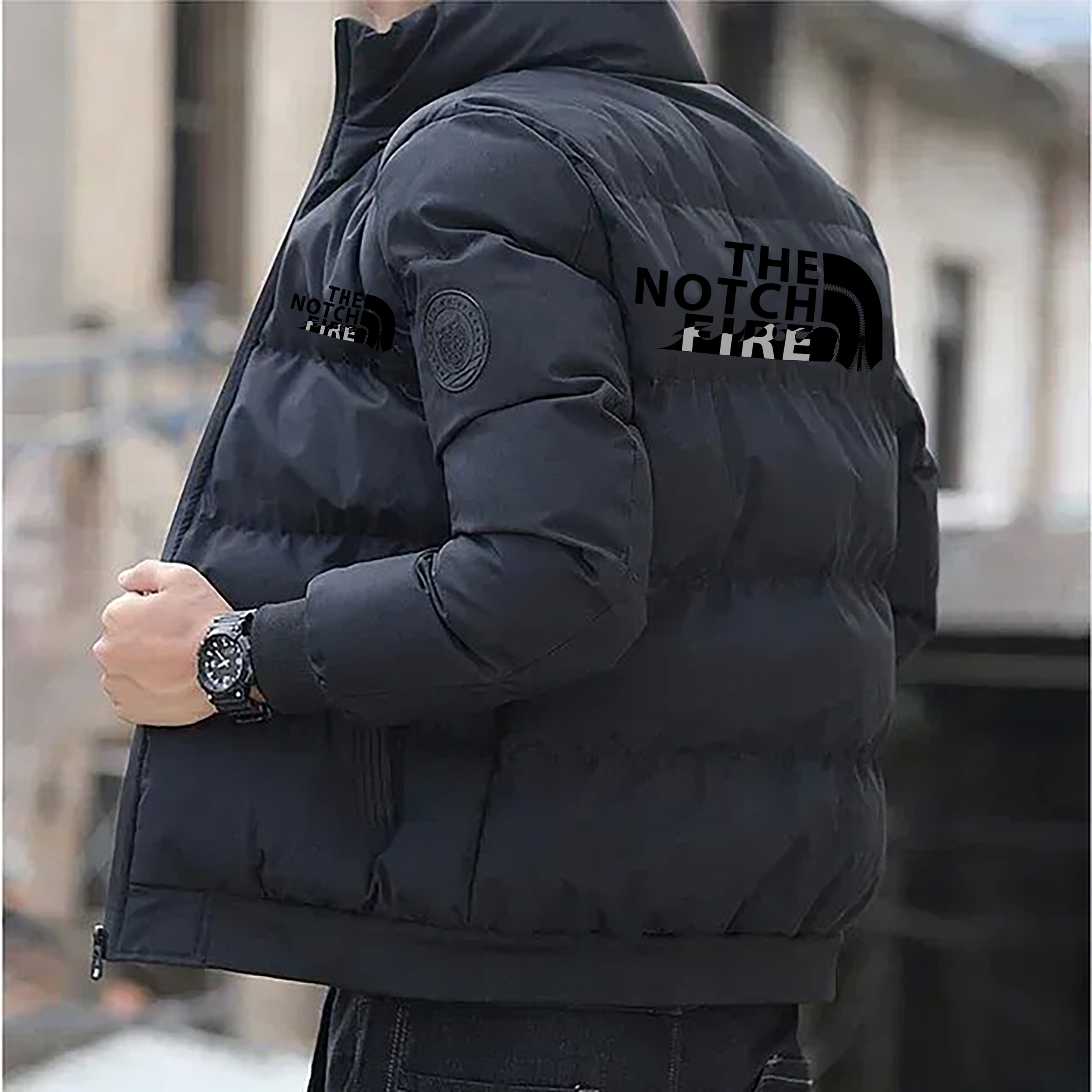 Men's Winter Cotton-Padded Coat, Warm Thickened Padding Stand Collar, Windproof Casual Daily & Outdoor Outerwears