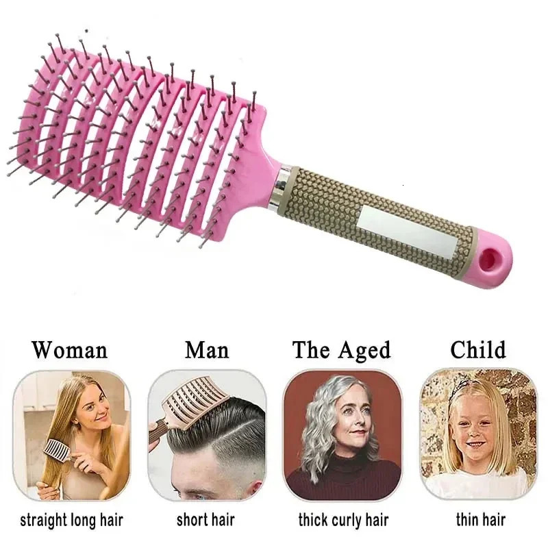 Curved Vented Professional Detangling Comb Portable Home Massage Hair Brush Styling Tools Fast Drying Barber Hairdressing Salon 251107