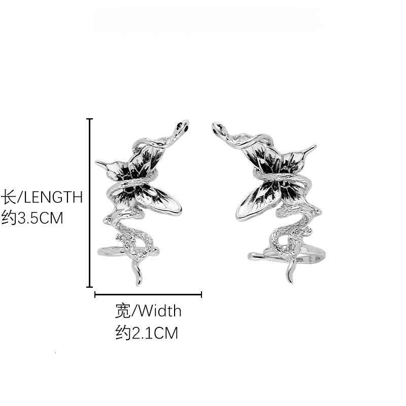 High-end Sense of Ear Ink Butterfly Snake for Women, Cool 925 Silver Needle Studs, Fashionable and Elegant Earrings Wholesale
