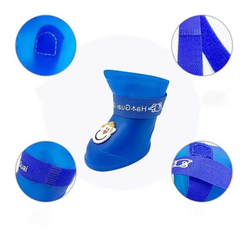 New Arrival Waterproof and anti slip rain shoes are suitable for pets outdoor shoes ankle boots supplies small medium large dogs cats pet accessories 