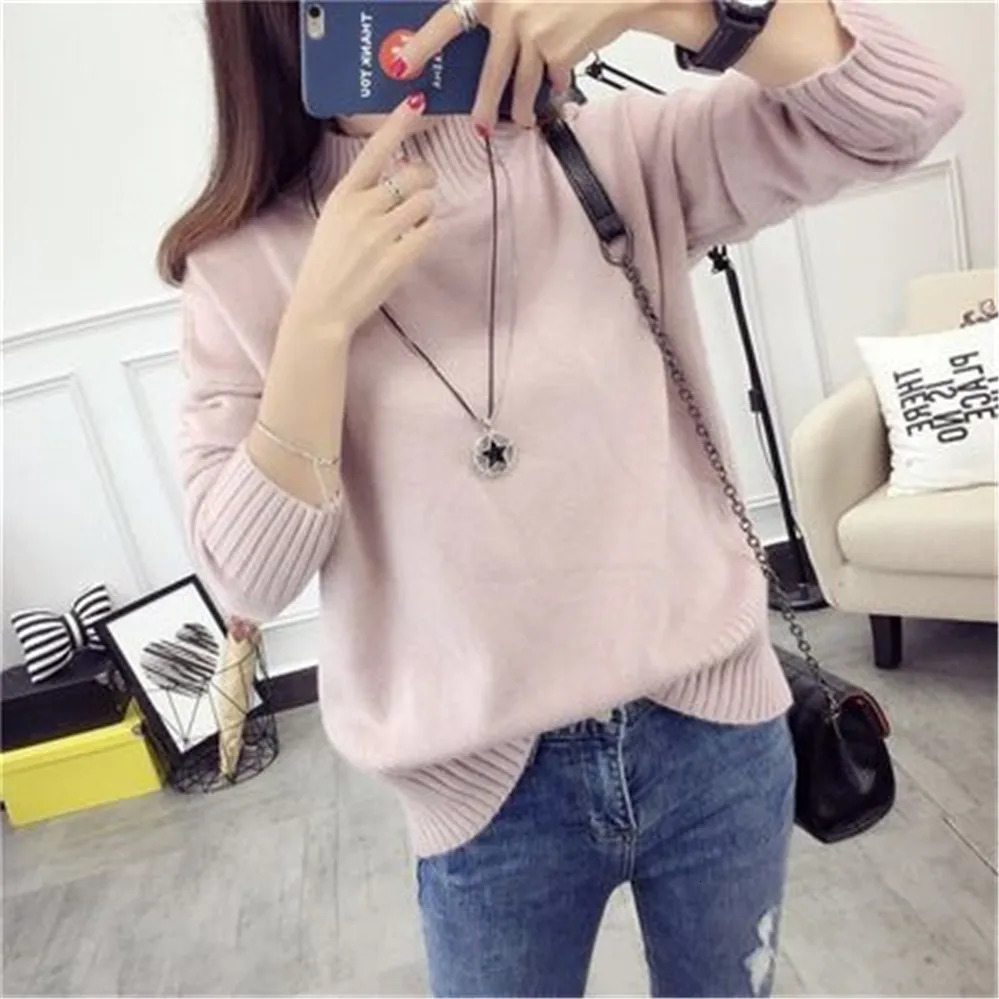 Fashion Turtleneck Sweater Women Autumn Winter Pullover Jumper Pull Femme Streetwear Casual Knitted Sweater PZ3455 251106