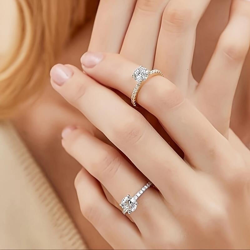 Sterg Sier 1.25ct Round Solitaire Cubic Zirconia Engagement Halo Promise Ring Sizes 3-13
