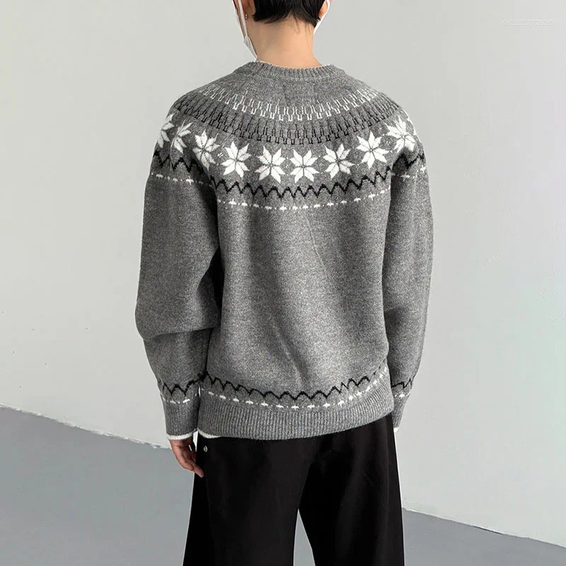 Men's Sweaters Vintage Icelandic Knit Sweater Male Autumn Winter Heavyweight Color Block Pattern Knitwear Christmas