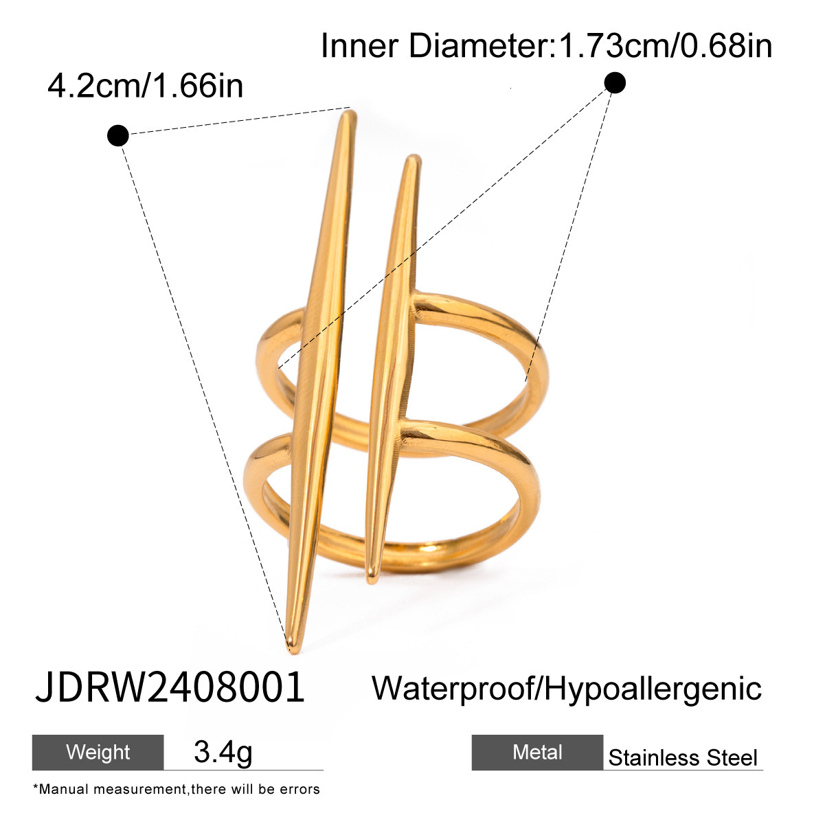 Wanxing European And American Stainless Steel Niche Rings High-end Luxury Designer Ring Titanium Steel Fashion Ring Color-retaining Jewelry Cross-bord