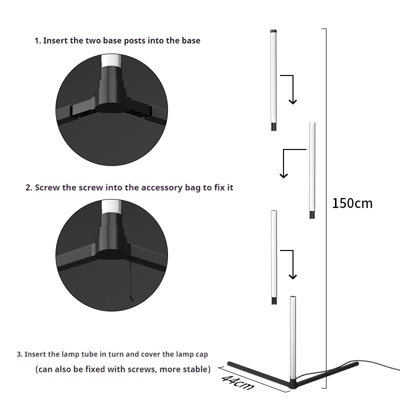 RGB LED Floor Lamp Remote APP Control Music Sync Corner Lighting Timer Smart Modern Mood Standing Lamp for Bedroom Living Room
