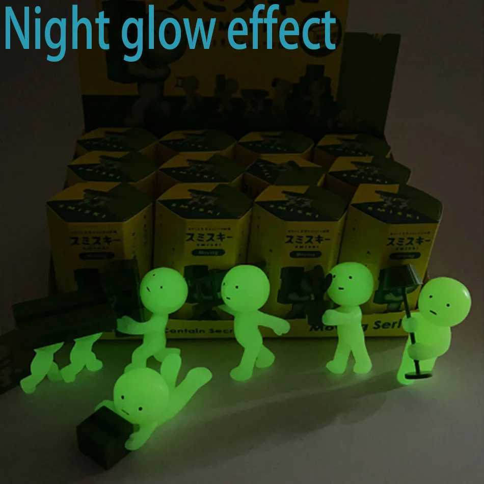 12pcs SMISKI Life Worker Series Glow-in-the-dark Doll Blind Box Corner Decorative Tabletop Model Christmas Toy Surprise Box Gift C251110