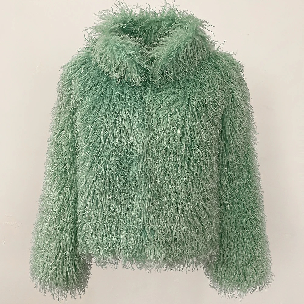 Fur Coat Ecofriendly Female Mongolian Sheep Fluffy Jacket Women Winter Artificial Thick Warm Outerwear Lady 251110