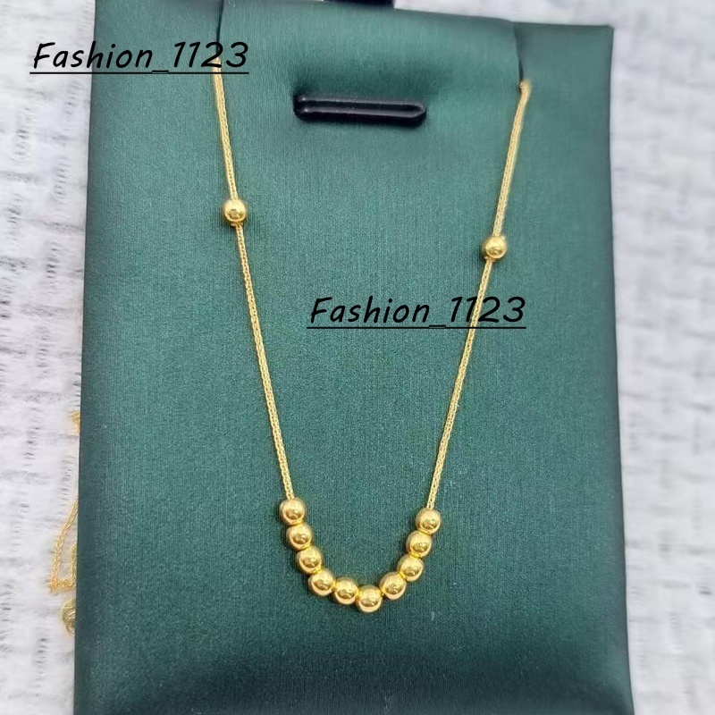 Hot Selling Genuine Gold Fashion Design AU750 Chain 18k Gold Beads Chain Necklace Wholesale