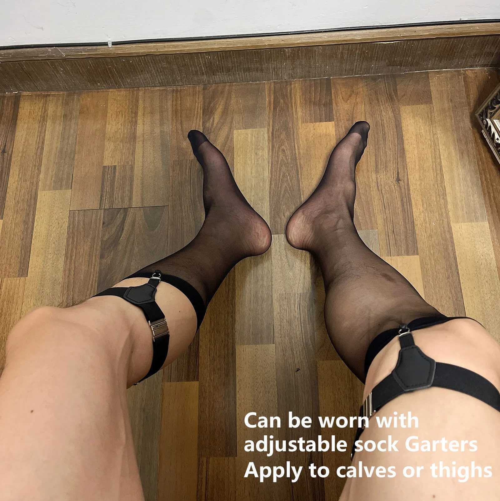 CLEVER-MENMODE Mens Transparent Stocking Sexy Shr Ultra Thin Stocking Elastic Business Dress Stocking X250410