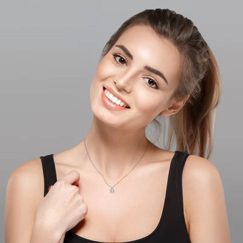 Real 925 Silver Jewelry 4 Claws Sparking D Color Moissanite Pendant Necklace 65mm10ct 2ct 3ct 4ct for Women