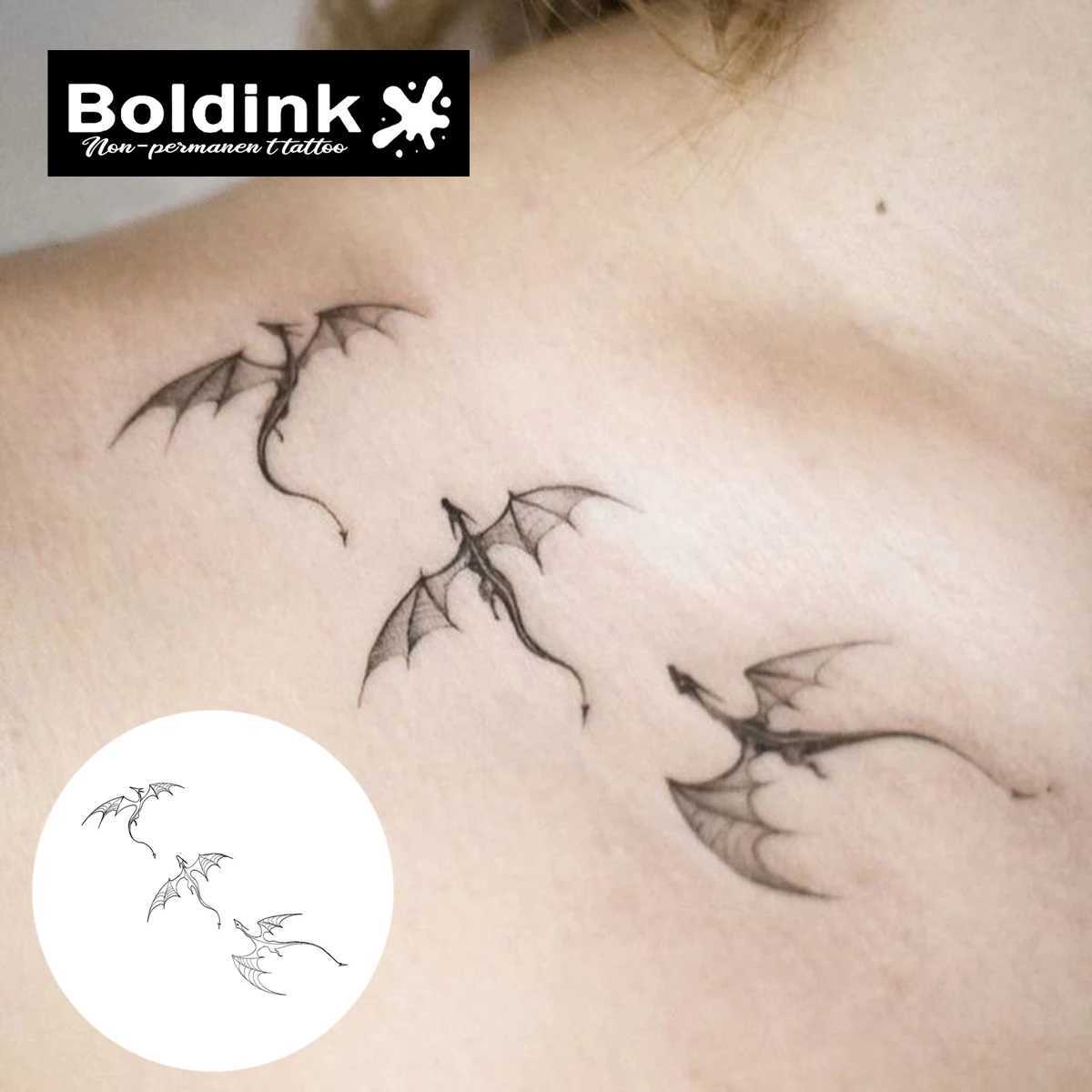 Temporary tattoo of dragon lasting for 15 days with new technology waterproof semi permanent sticker W250410