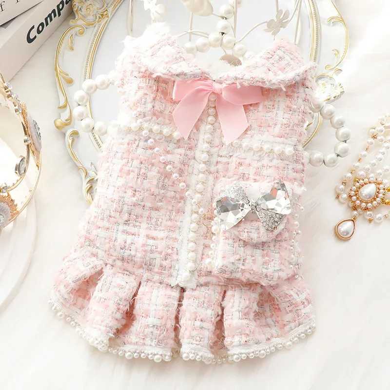 NEW Winter Cat Dog Dress Luxury Princess Wedding Puppy Costume Pomeranian Poodle Schnauzer Doggie Apparel Dresses with Dog Bag J251110