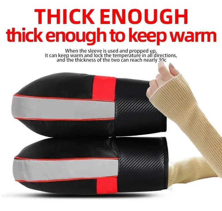 Winter Motorcycle Handlebar Cover Muffs Hand Protector Windproof Waterproof Thicken Warm Thermal Mobile Handle Bar Cover Gloves S25118