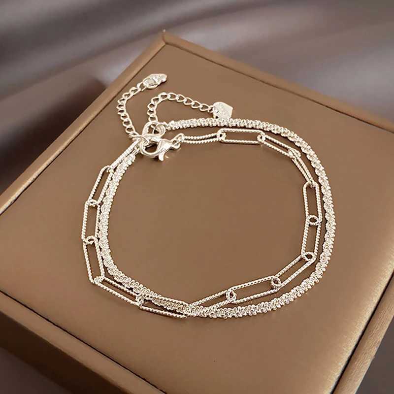 1/2PCS New Fashion Silver Colour Sparkling Bracelet Exquisite Simple Women Adjustable Bracelet Bangle Fine Jewelry AccessoriesT251110