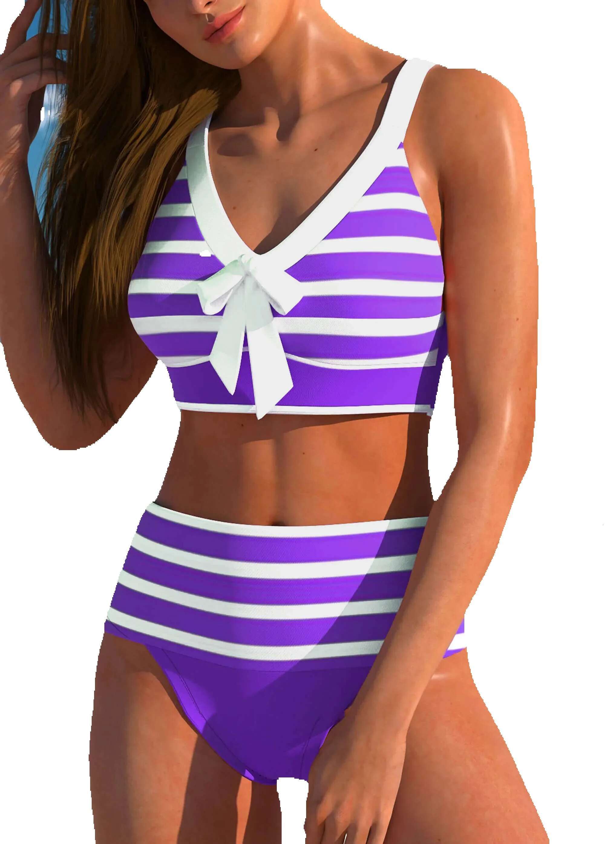 Women's two-piece swimsuit, black and white print, sexy, lace up, casual, beach, new summer collection, S-6XL